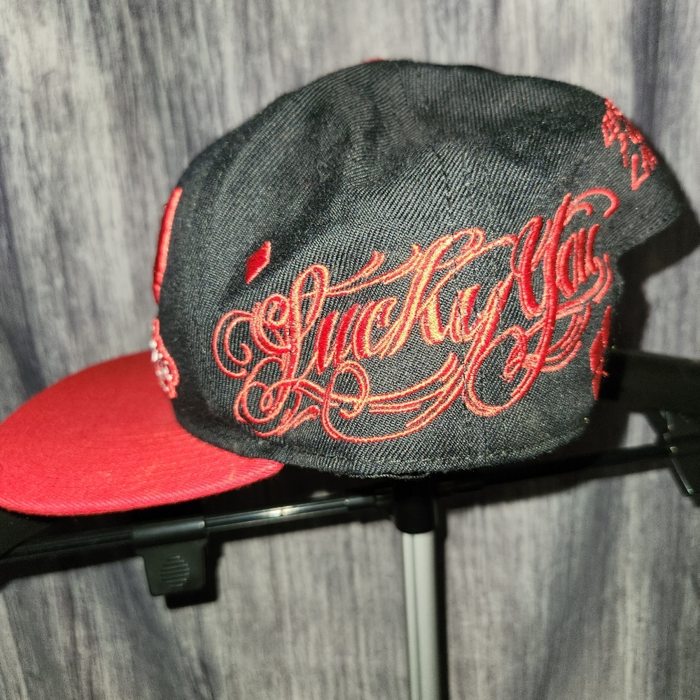 Daddy's Lil Monster Two-Tone Black and Red Snapback Hat - Picture 3 of 12